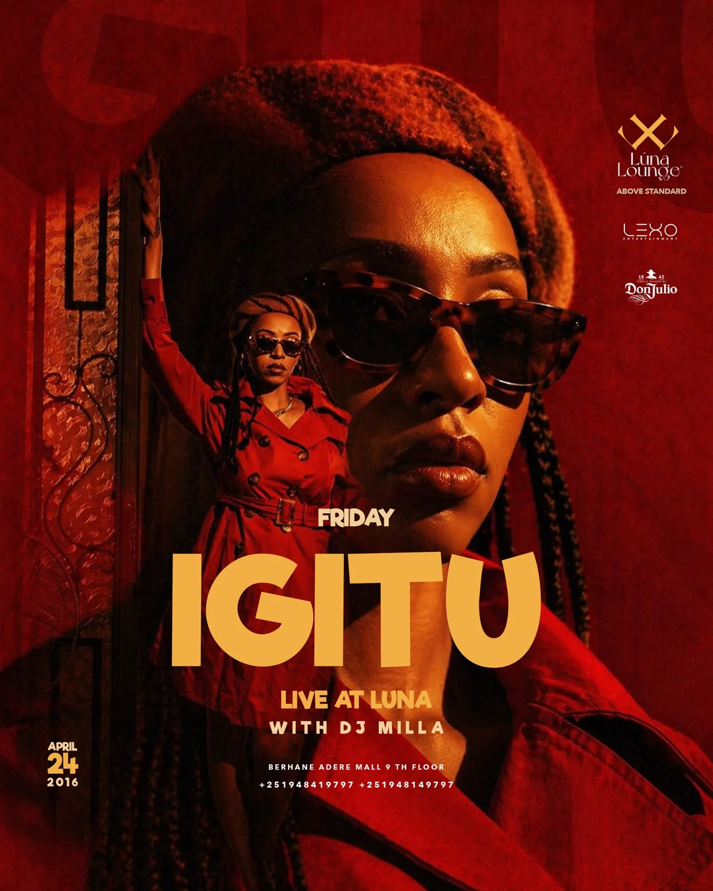 Igitu on stage at her weekly Eclipse Addis Lounge residency